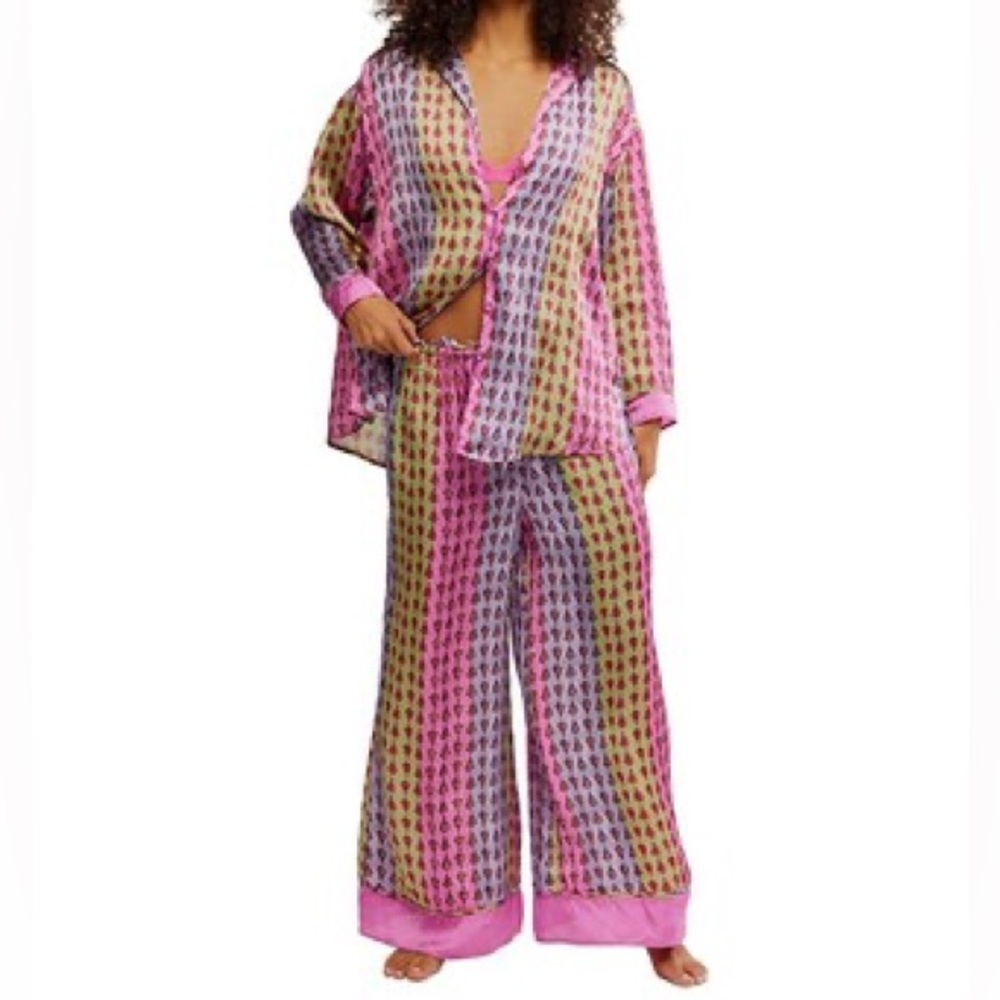 Free People Intimately Dreamy Days Pajama Set Frenzy Combo Oversized Small